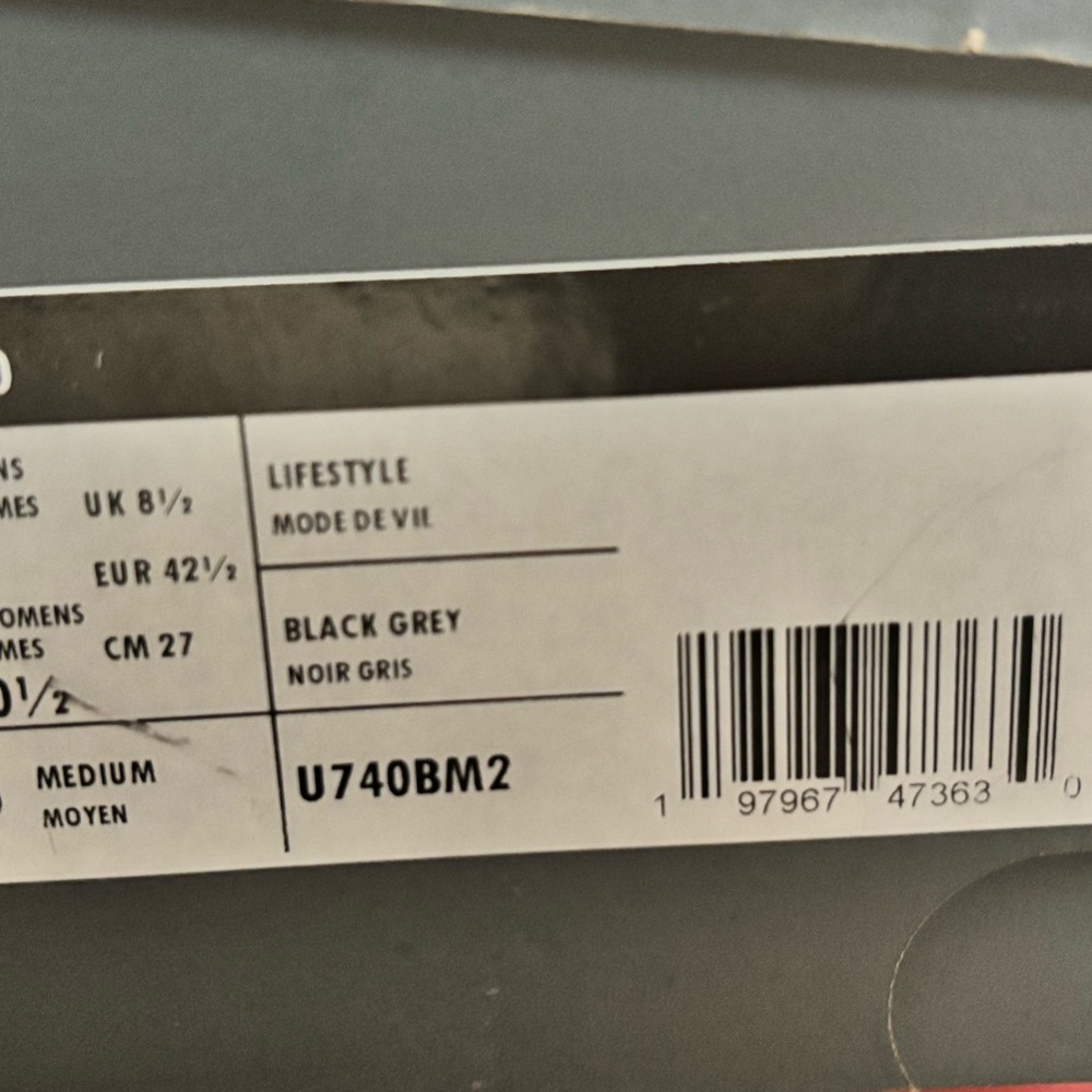New Balance Men's Black and Gray Sneakers - Picture 3 of 3